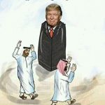 «کاریکاتور جنجالی سفر ترامپ: نفت و قدس در سبد هدیه!» + عکس