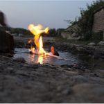 آتش گرفتن عجیب یک چشمه در مازندران + فیلم